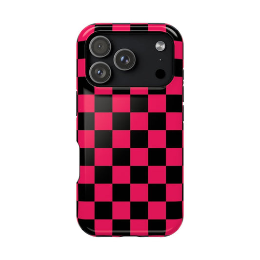 Black&Pink Checkerboard — iPhone 18 Pro / Glossy